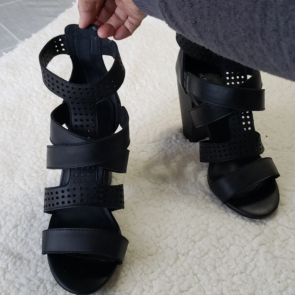 KDB Kelsi Dagger Brooklyn Ballard High Heel Sandal, Color Black, Size 9